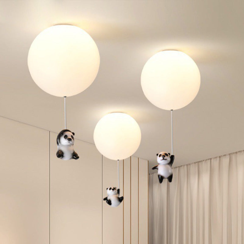 Moderne Minimaliste Ours Ballon Résine PE 1/3 Lumière Plafonnier Pour Chambre 