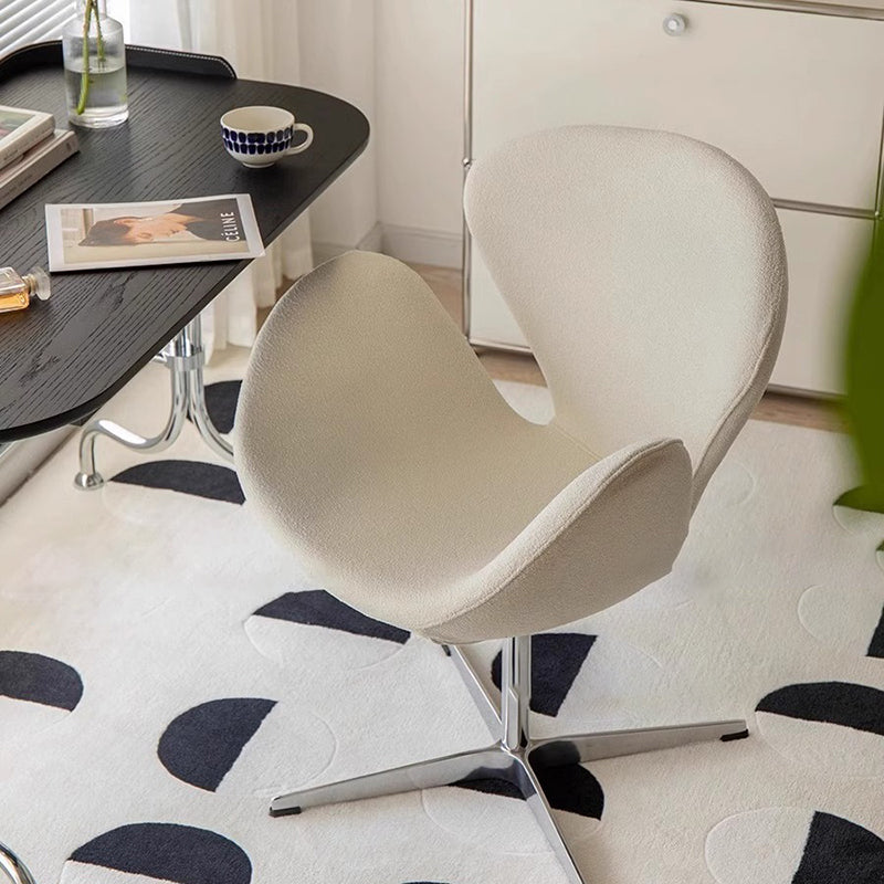 Moderner minimalistischer umwickelter gepolsterter Flanell-Lammfell-Beweglicher Schreibtischstuhl Rückenlehne Armlehne für das Home Office 