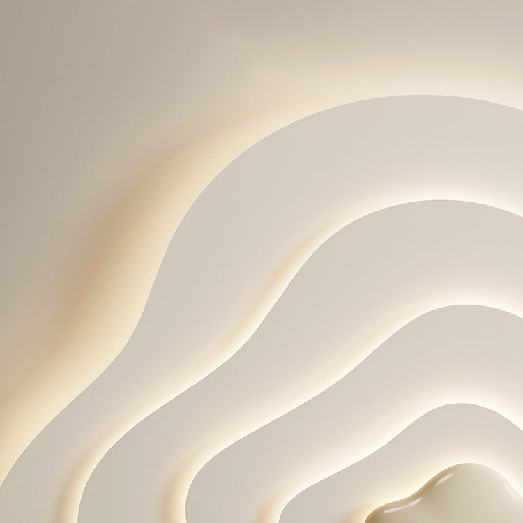 Plafonnier LED en résine nuage crème minimaliste moderne avec montage affleurant pour chambre 