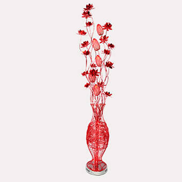 Contemporary Creative Vase Flower Design Aluminum LED Standing Floor Lamp for Living Room
