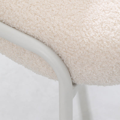 Tabouret de coiffeuse contemporain nordique en velours avec pieds en métal et dossier rond pour chambre 