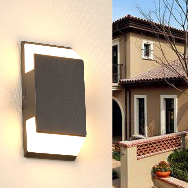 Applique murale moderne étanche à LED rectangulaire en aluminium pour extérieur et intérieur 