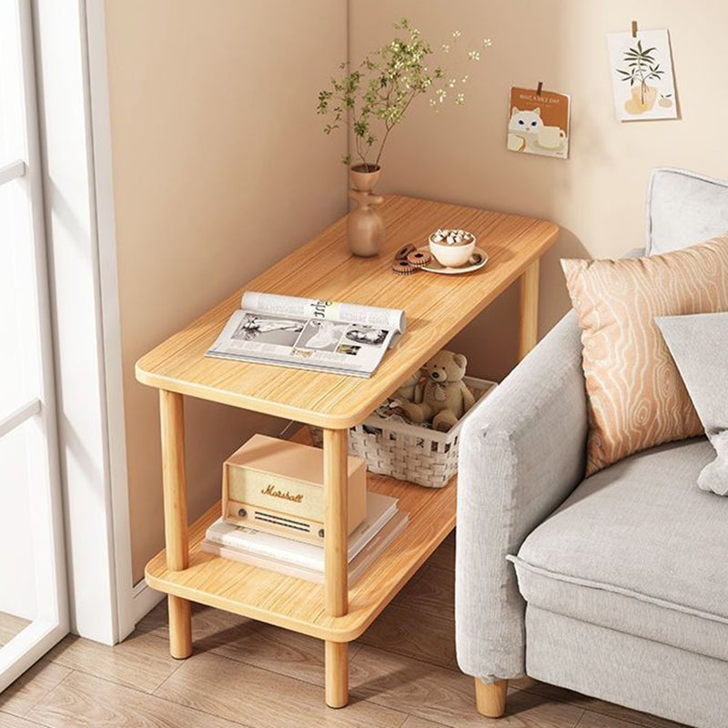 Traditioneller japanischer rechteckiger Beistelltisch aus Holz und MDF mit 3 Ebenen für das Wohnzimmer 