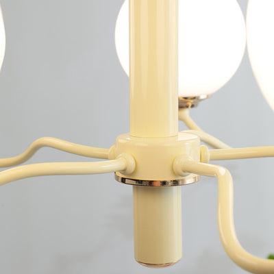 Moderner Mid-Century runder Kronleuchter aus Eisenglas mit 3/5/8 Lichtern für Schlafzimmer 