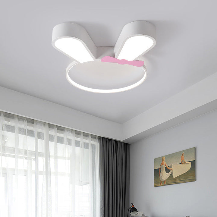 Luz de techo LED empotrada de acrílico y hierro con diseño de conejo para niños creativos contemporáneos para dormitorio 