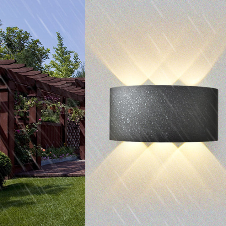 Lámpara de Aplique de Pared LED Cilíndrica Rectangular de Aluminio Hierro Acrílico Impermeable Moderno Minimalista para Patio Exterior 