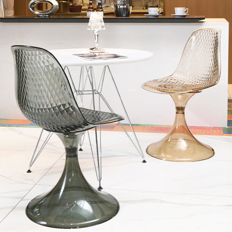 Silla de comedor con respaldo de diseño de arco de plásticos acrílicos nórdicos contemporáneos para comedor 