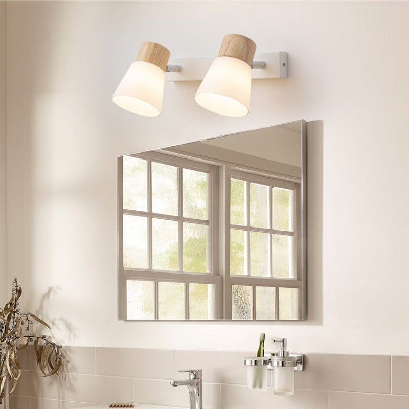 Moderne minimalistische Horn-Gummiholz-Eisen-Glas 1/2 Licht Wandlampe Wandleuchte 