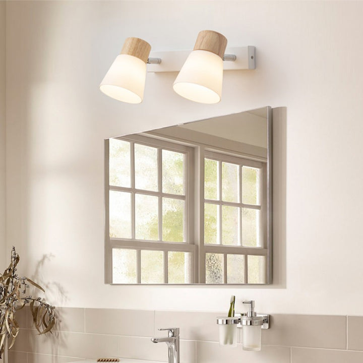 Moderne minimalistische Horn-Gummiholz-Eisen-Glas 1/2 Licht Wandlampe Wandleuchte 