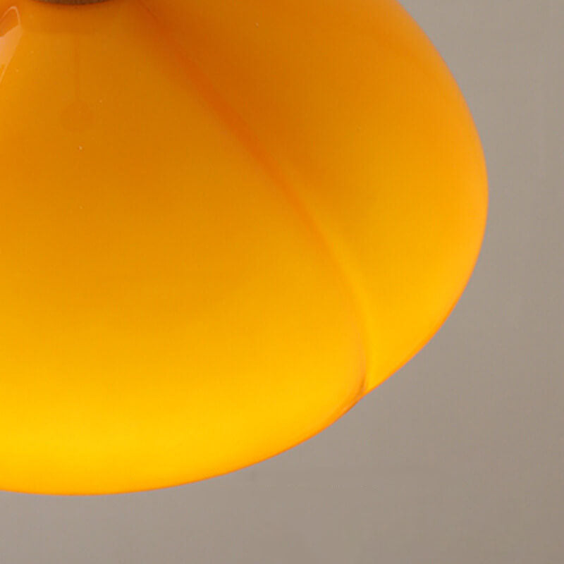 Moderne kreative Glas-Kürbis-Pilz 1-Licht Semi-Flush-Mount-Deckenleuchte 