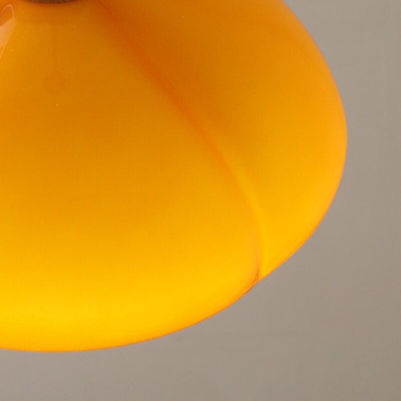 Modern Creative Glass Pumpkin Mushroom 1-Light Semi-Flush Mount Ceiling Light