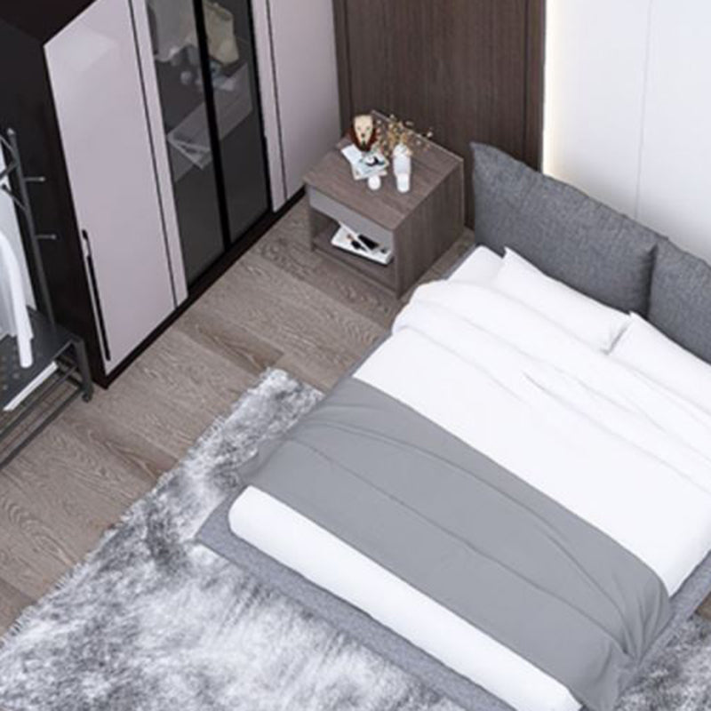 Table de chevet moderne minimaliste à dessus carré en panneau haute densité avec 1 tiroir pour chambre 