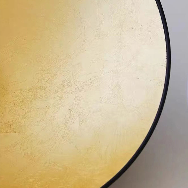 Luz de techo empotrada de 1 luz de hierro con vidrio redondo vintage tradicional con hoja de oro para dormitorio 