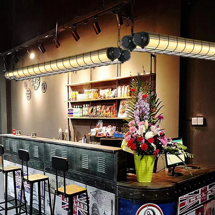 Zeitgenössischer Industrieller Langer Hardware Acryl 1/2 Licht Insel Licht Kronleuchter Für Esszimmer 