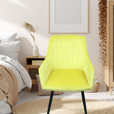 Moderna Minimalista Cuadrada Silla de Comedor de Hierro con Tela de Terciopelo y Esponja Cuatro Patas Reposabrazos Respaldo Para Comedor 