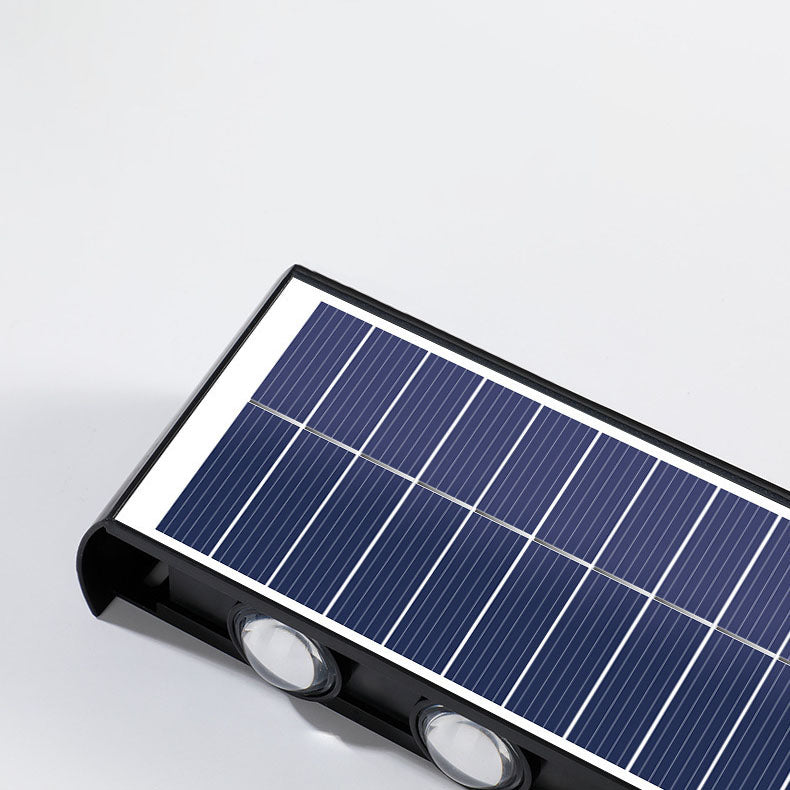 مصباح حائطي LED مستطيل مقاوم للماء من ABS PMMA بتصميم عصري بسيط للطاقة الشمسية للفناء الخارجي 