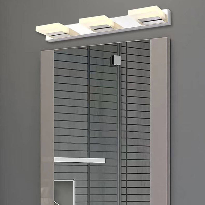 Nordic Einfaches Acryl Quadrat Edelstahl LED Badezimmer Eitelkeit Spiegel Front Wand Wandleuchte 