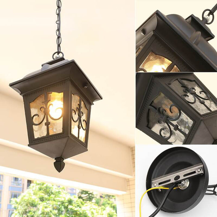 Lanterne extérieure en forme de flèche européenne en aluminium et verre à 1 lumière étanche 