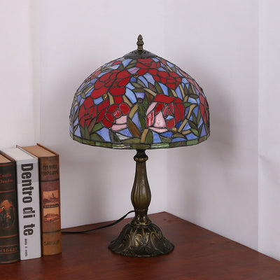 Tiffany Creative Romantic Resin Roses 1-Light Table Lamp