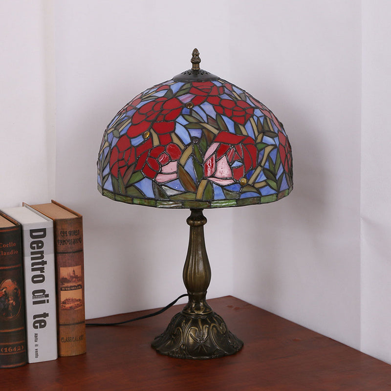 Tiffany Creative Romantic Resin Roses 1-Light Table Lamp