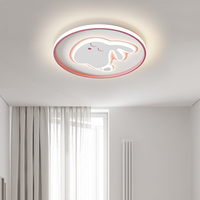 Contemporáneo Creativo Conejo de Dibujos Animados Hierro Acrílico LED Luz de Techo para Niños para Dormitorio 