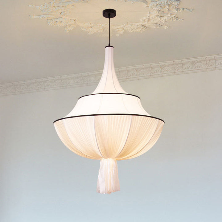 Moderner minimalistischer Kuchen-Hardware-Stoff-3-Licht-Kronleuchter für Wohnzimmer 