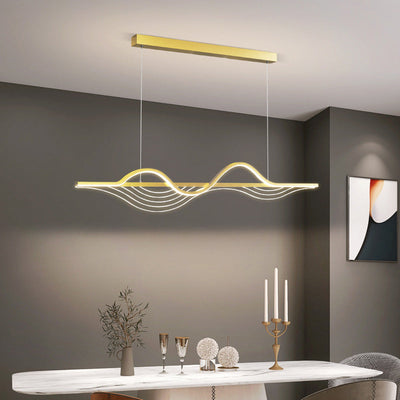 Moderne minimalistische lange Schmetterling Silikon Hardware Acryl LED Insel Licht Kronleuchter für Wohnzimmer 