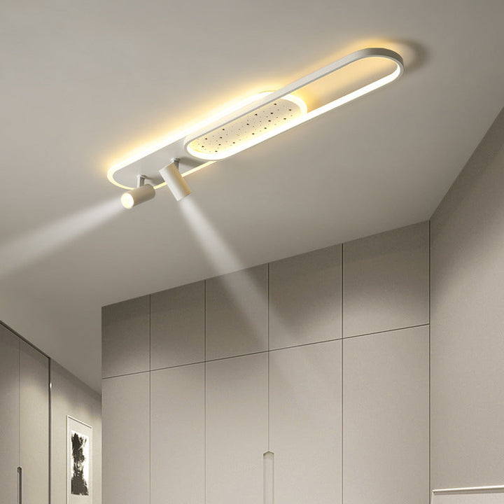 Luz de techo empotrada moderna minimalista rectangular de hierro acrílico LED para pasillo 