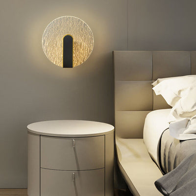 Modern Simplicity Geometry Crackle Acrylic Round Shade LED Wall Sconce Lamp For Bedroom