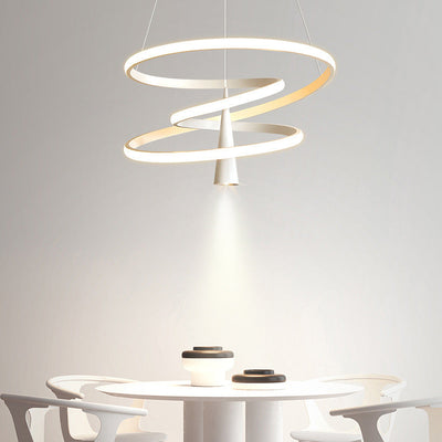 Moderne minimalistische Kreis konische Eisen Acryl LED Kronleuchter für Wohnzimmer 