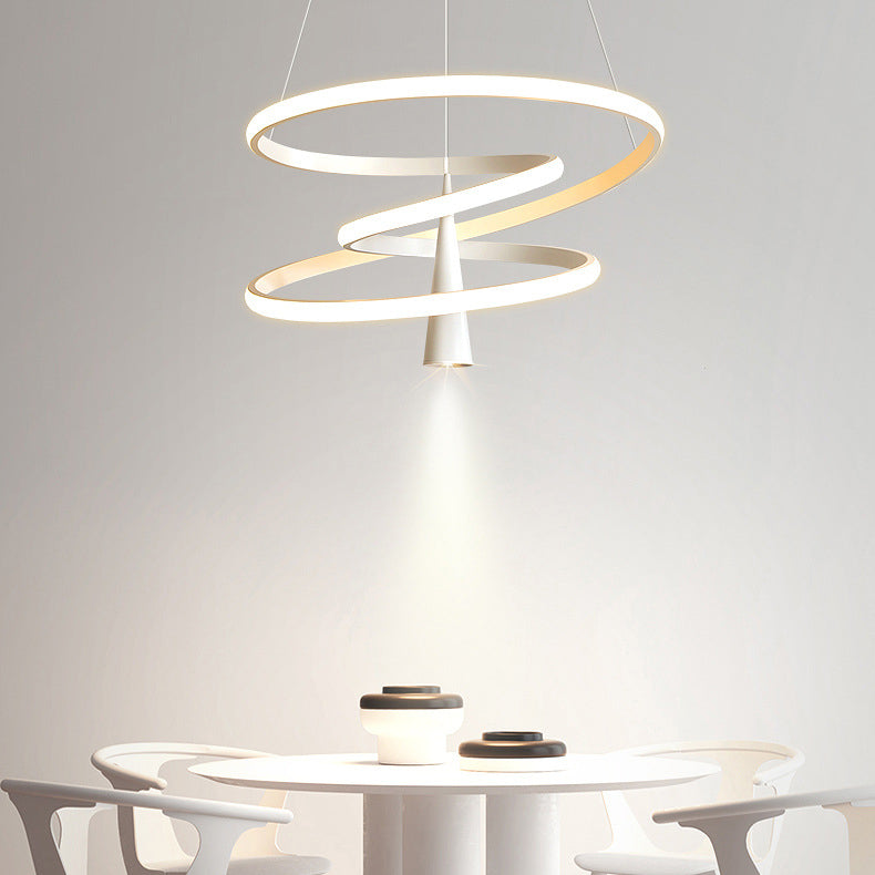 Moderne minimalistische Kreis konische Eisen Acryl LED Kronleuchter für Wohnzimmer 