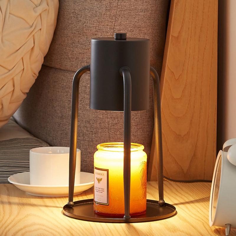 Lámpara de mesa de cera derretida de 1 luz de cilindro de hierro creativo contemporáneo para dormitorio 