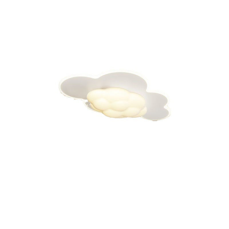 Modern Art Deco Cream Clouds Plastic Iron LED Flush Mount Ceiling Light For Living Room