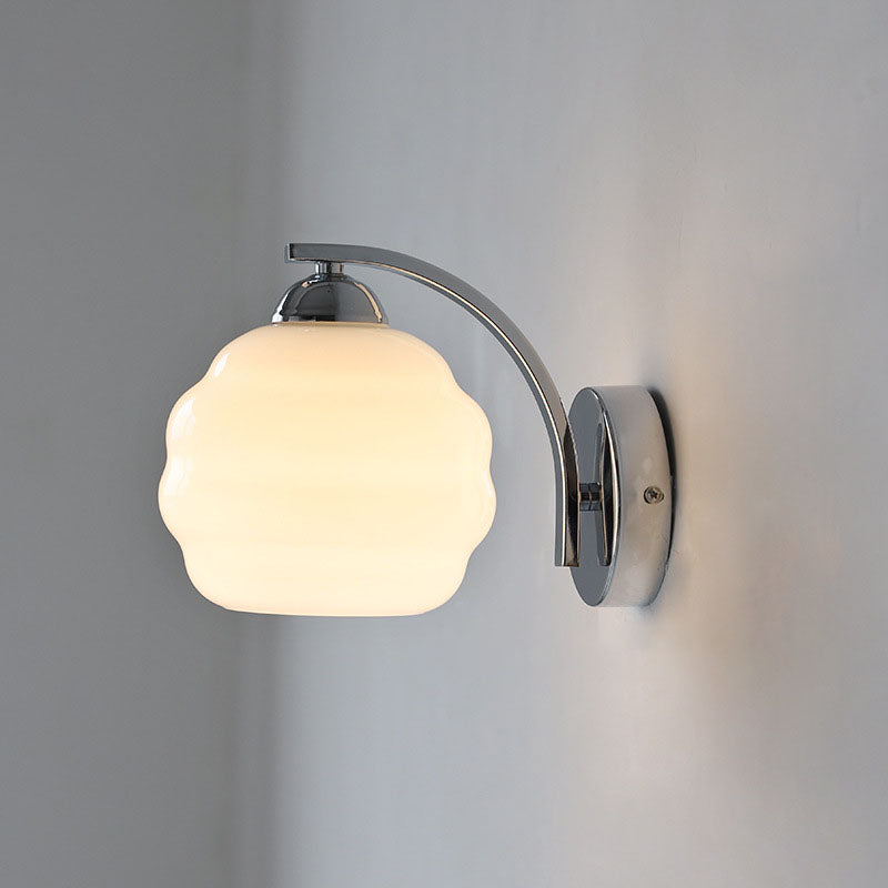 Modern Simplicity Iron Glass Round Ball 1-Light Wall Sconce Lamp For Hallway