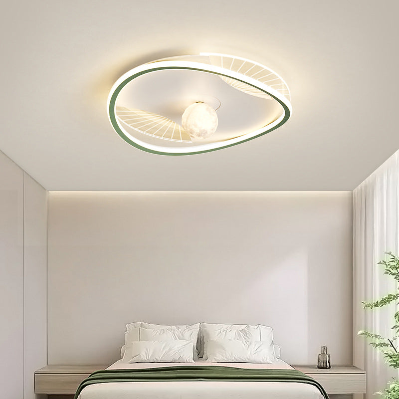 Moderne minimalistische Kreisring Eisen Acryl Aluminium LED Unterputz Deckenleuchte für Schlafzimmer 