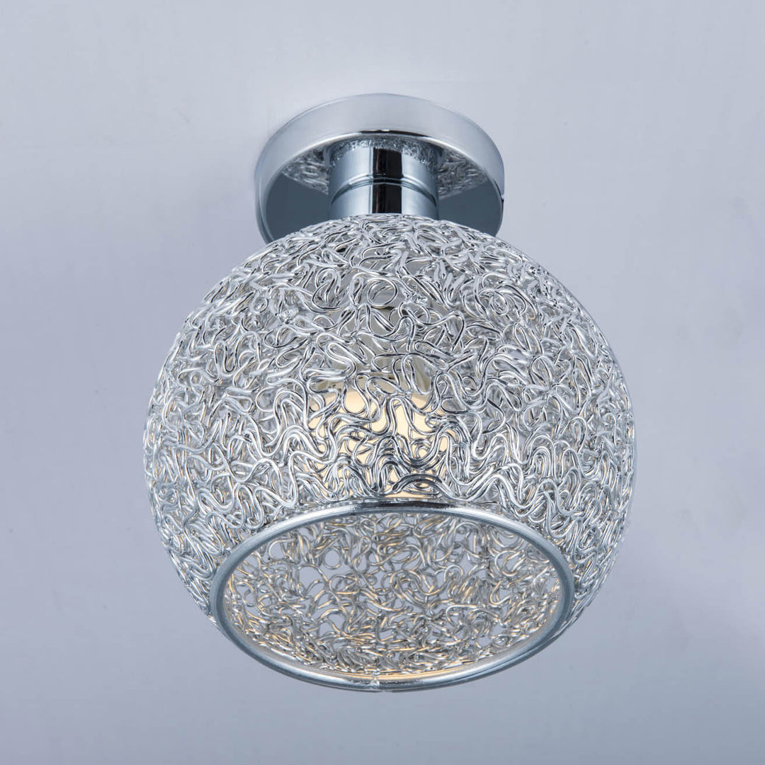 Modern Light Luxury Creative All-Aluminum Round 1-Light Semi-Flush Mount Ceiling Light