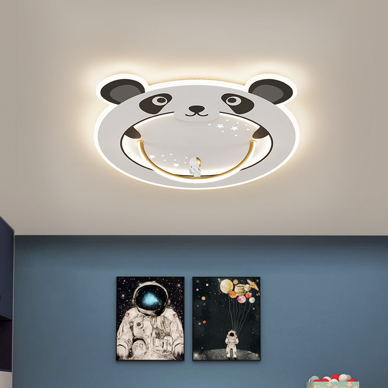 Moderne Art Deco Kinder Aluminium Acryl Pinguin Panda Löwe Schaf Runde LED Unterputz Deckenleuchte für Schlafzimmer 