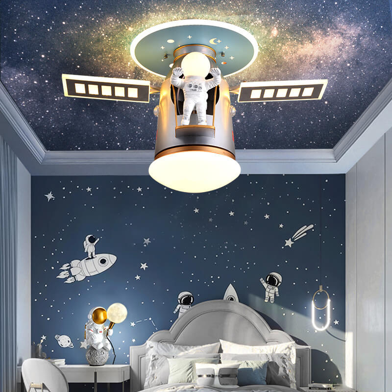 Creative Simplicity Spaceman Astronaut LED Kids Flush Mount Ceiling Light