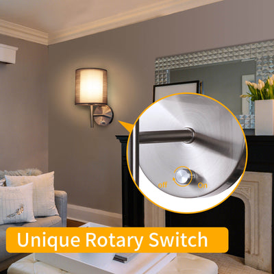 Modern Minimalist Cylinder Iron Gauze 1-Light Wall Sconce Lamp For Living Room