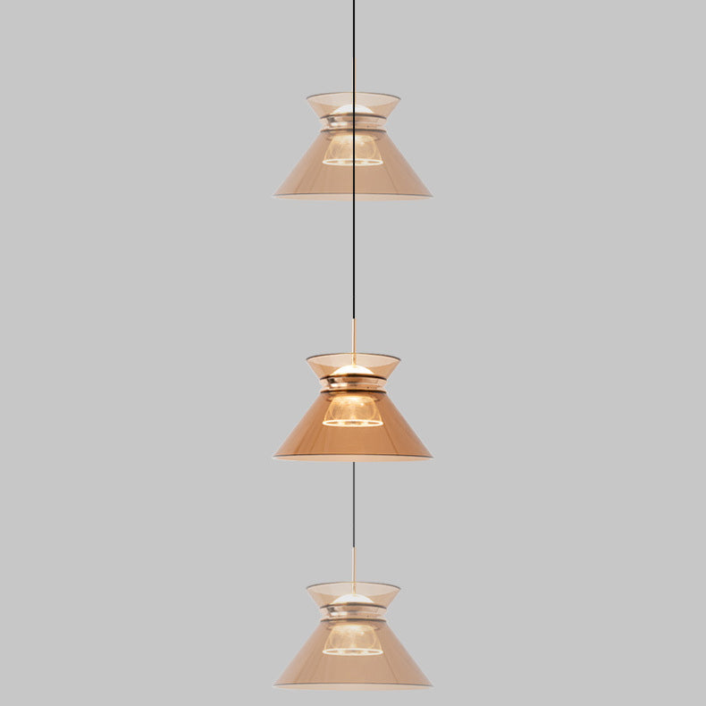 Modern Simplicity Aluminum Acrylic Tapered Hourglass LED Pendant Light For Bedside
