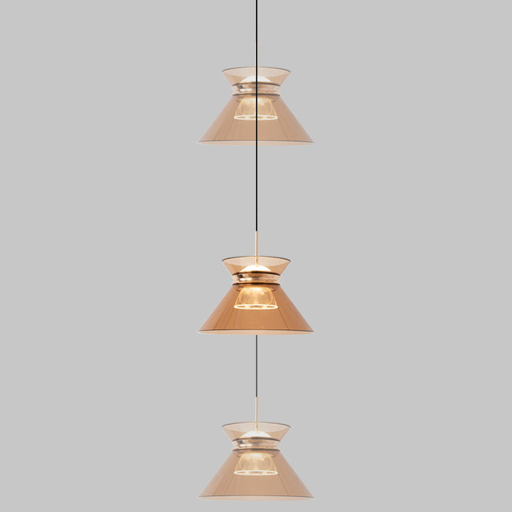 Modern Simplicity Aluminum Acrylic Tapered Hourglass LED Pendant Light For Bedside