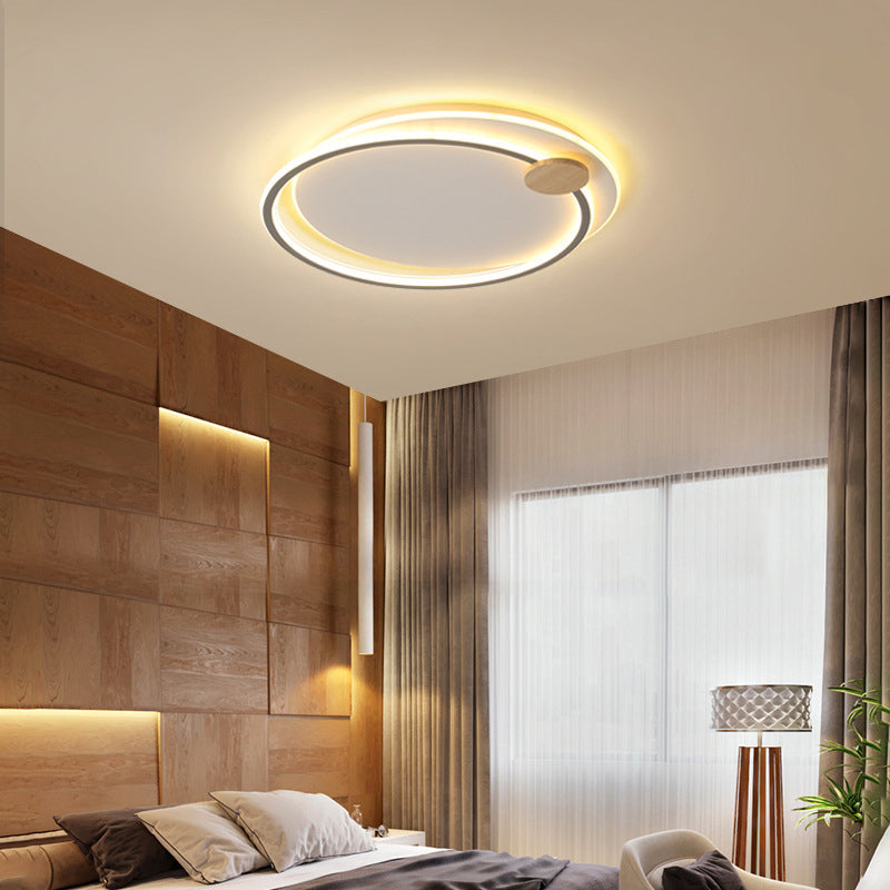 Zeitgenössische Einfachheit Eisen Kreis Ring Acryl LED Unterputz Deckenleuchte für Wohnzimmer