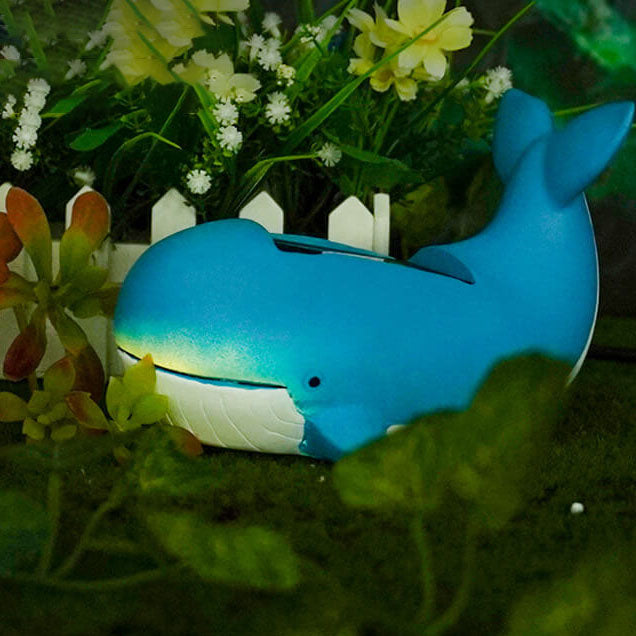 Solar Creative Resin Animal Whale LED Outdoor Lawn Landscape Light