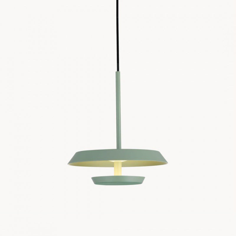 Moderne minimalistische runde fliegende Untertasse aus Aluminium und Acryl LED-Pendelleuchte für das Wohnzimmer 