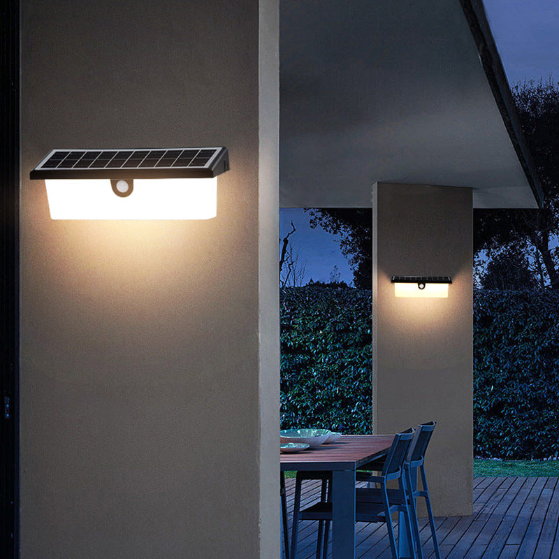 Applique Murale Moderne Minimaliste Solaire Étanche Rectangle PC ABS LED Pour Jardin 