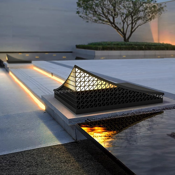 ضوء حديقة LED من الفولاذ المقاوم للصدأ المجوف الصناعي المعاصر للحديقة الخارجية 