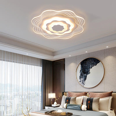 Modern Acrylic Multi-Layer Flower Shape LED Flush Mount Ceiling Light