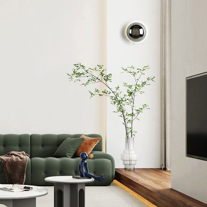 Aplique de pared LED de metal en semicírculo de meteorito de simplicidad moderna para dormitorio 