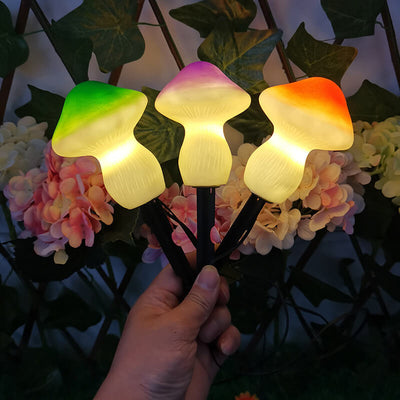 Solar Outdoor Mushroom Shape LED Garden Lawn Ground Insert Landscape Light