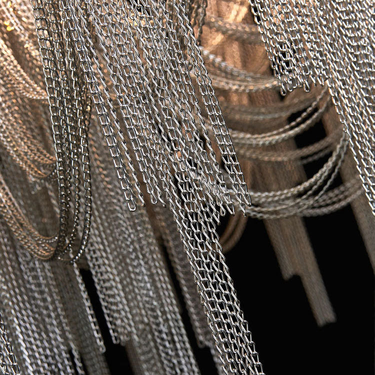 Modern Luxury Iron Aluminum Chain Tassel 6/8/10/12/15 Light Chandeliers For Hallway